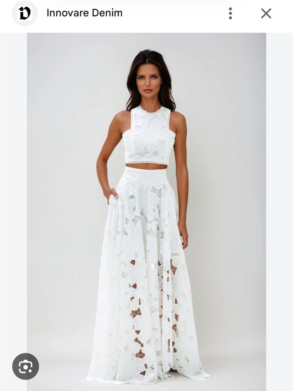 White Lace Two Piece Set